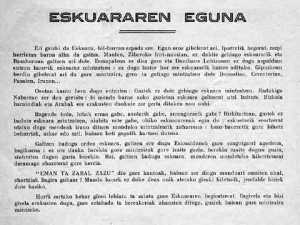 1949ko Euskararen Eguneko idatzia. Iturria: Eusko Sare